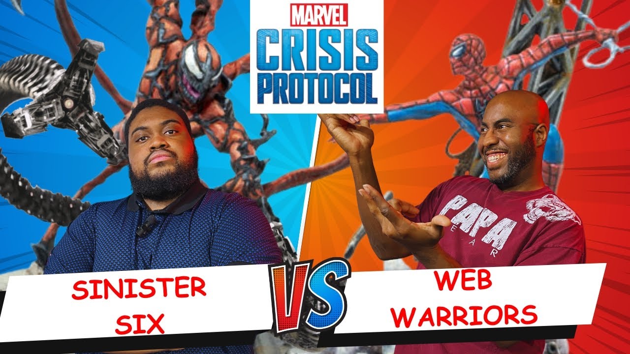 Marvel Crisis Protocol: Carnage & the Sinister Six  vs Web Warriors. Battle report. Threat Level 15.