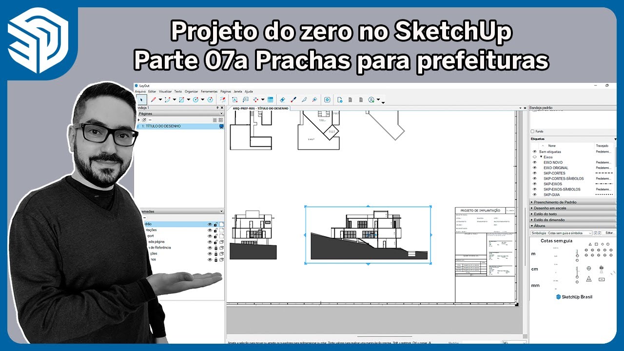 Projeto do zero no SketchUp   Parte 07a Prachas para prefeituras
