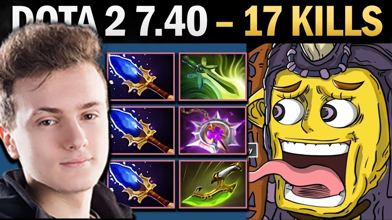 Алхимик на миду с руной «Бабочка» и 17 убийствами — геймплей Dota.