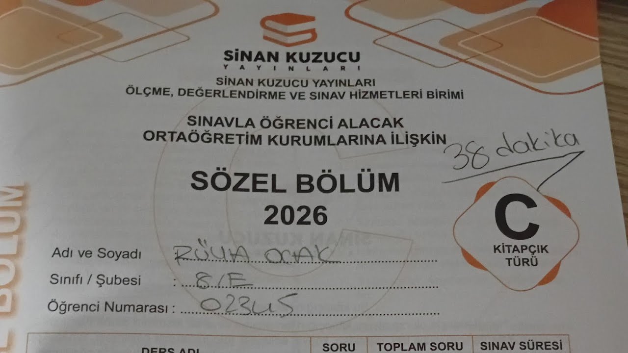Sinan Kuzucu LGS 4.deneme değerlendirmesi 2026