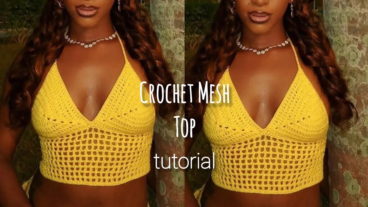 Crochet mesh bralette top (begginer friendly top )
