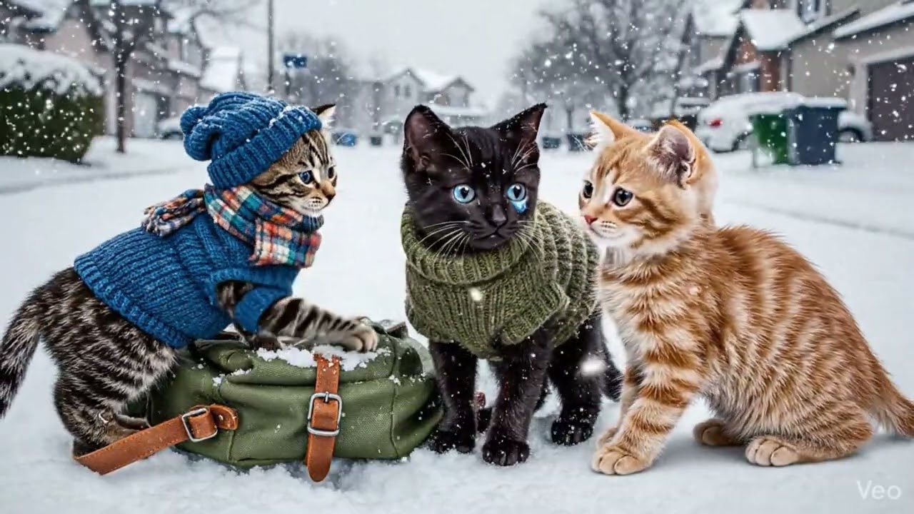 Anthropomorphic Cats in Winter Clothing | Cute Cat Compilation
