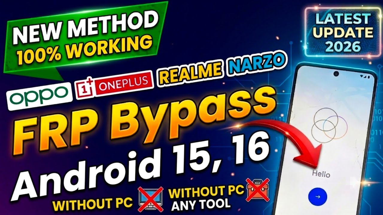 Oppo FRP Bypass Android 16 (Latest Update 2026) New Method | Android 15, 16 FRP Bypass