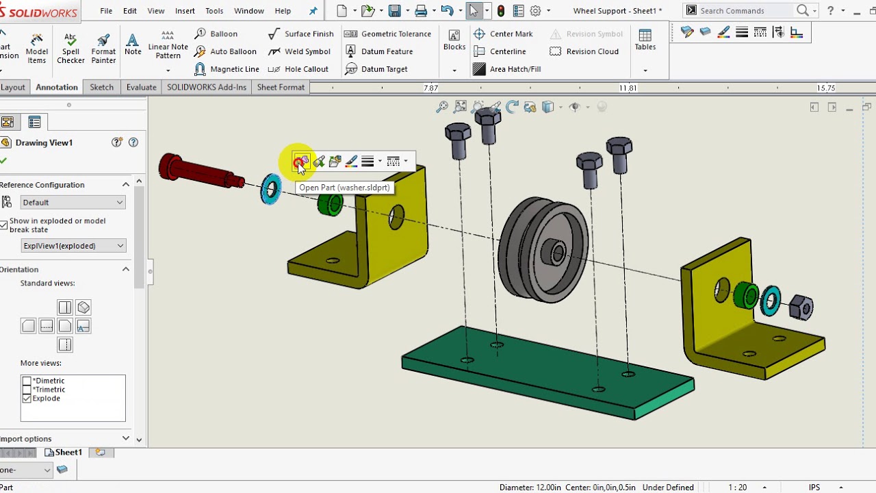 Bài 38  Đánh chỉ số và tạo bảng kê trên bản vẽ trong Solidworks