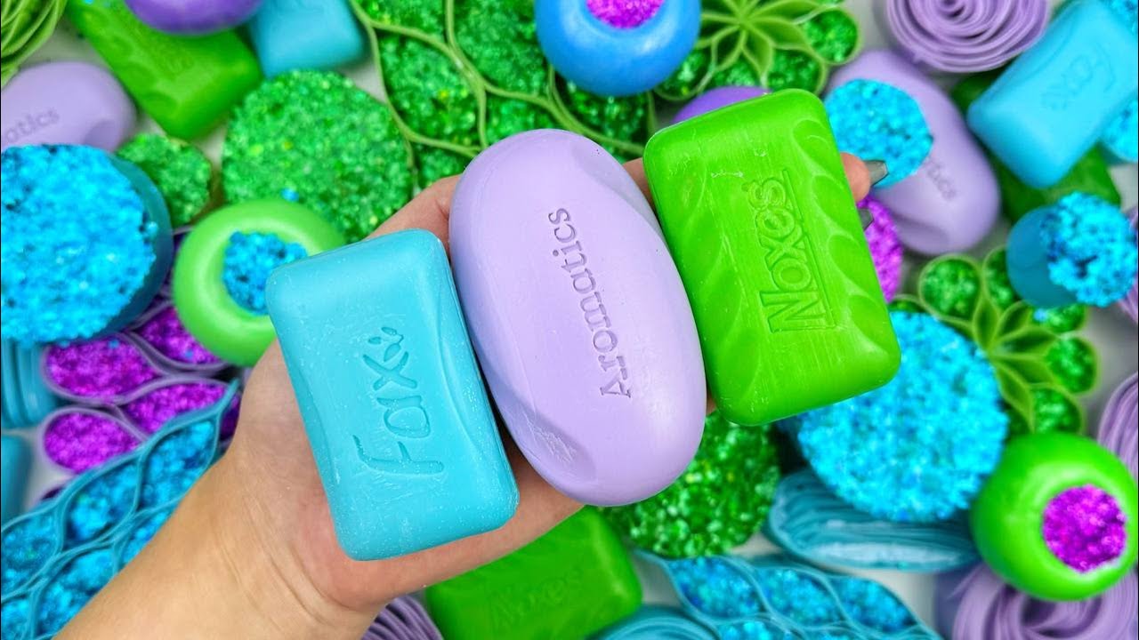 @AllaAsmr ASMR★Soap boxes with foam glitter & starch★4K★