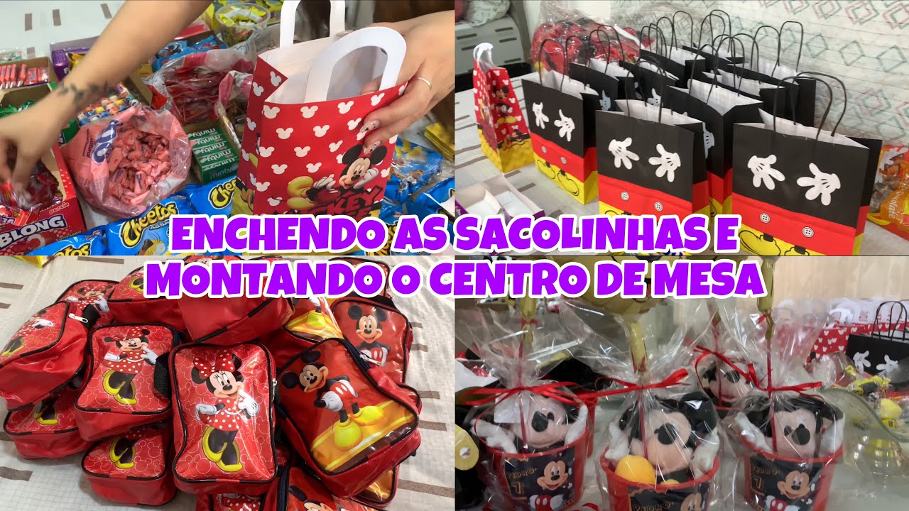 ENCHENDO AS SACOLINHAS DE DOCE + MONTANDO O CENTRO DE MESA