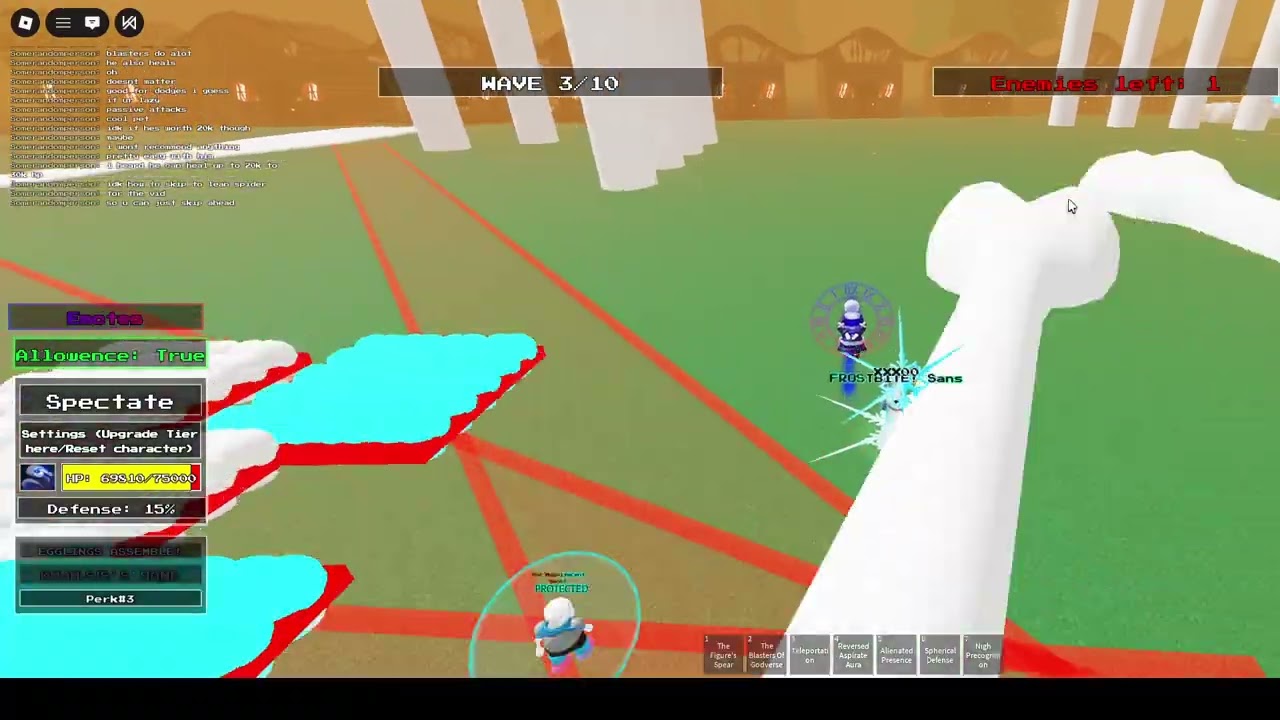 showcasing frostbite sans pet in My Dead Braincells Ops 2.0