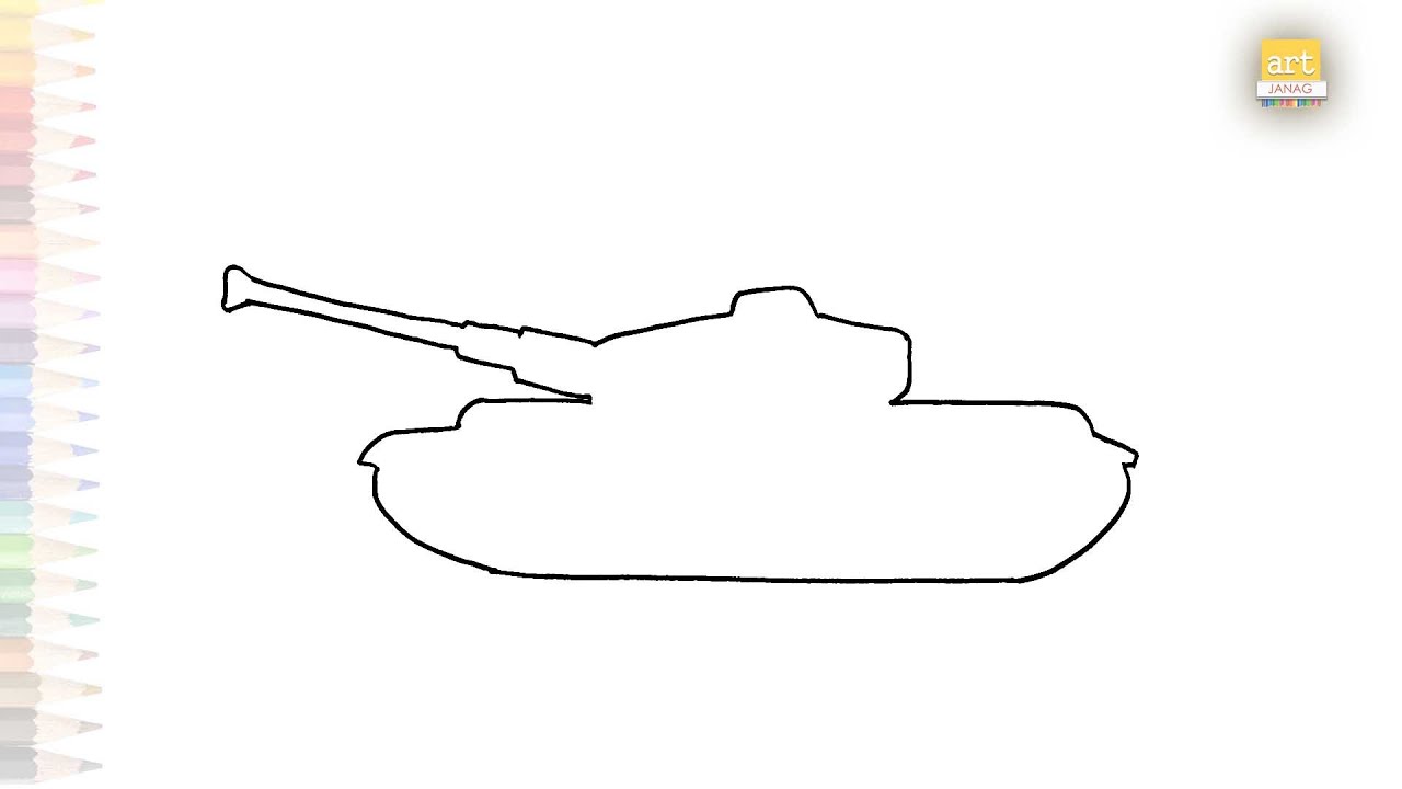 Battle tank drawings | Drawing tutorials easy | How to draw Military tank step by step | #artjanag
