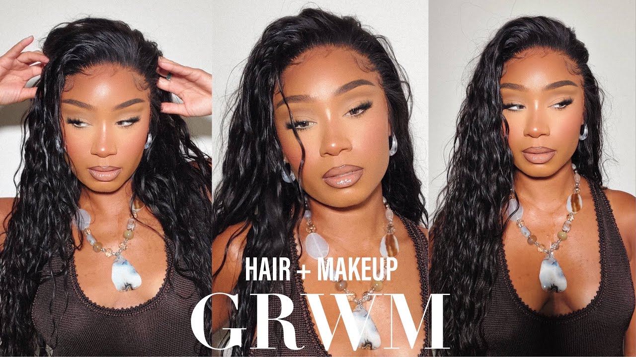 Непринужденные пляжные волны + мягкий коричневый макияж | Isee Hair Co.