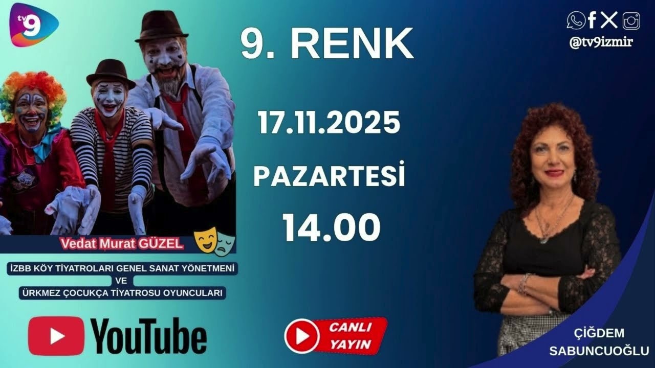 17.11.2025 tarihinde İzBB ÇOCUKÇA TİYATROSU ÇİĞDEM SABUNCUOĞLU'NUN PROGRAMINDA CANLI YAYINDAYDIK.