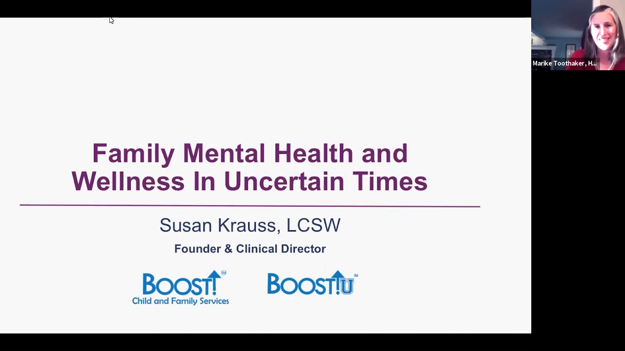 Family Mental Health and Wellness in Uncertain Times