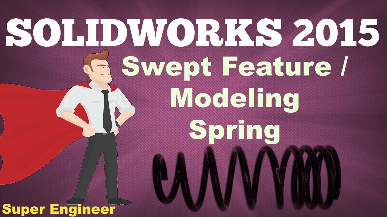 24)Swept Feature||Modling Spring||Solidworks||2015||عمل الانابيب||عربى