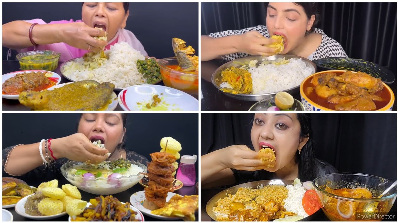 Asmr🔥Eating Spicy Duck Curry, Sorse Katla, Pabda Macher Jhol, Panta Vat & White Rice |Comfort food||