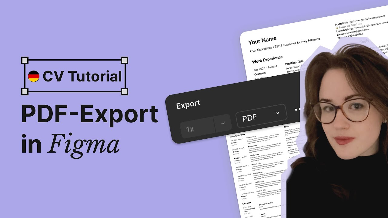 Lebenslauf als PDF exportieren in Figma I CV Tutorial [Deutsch]