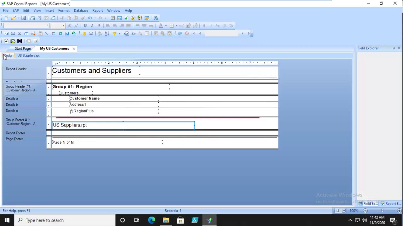 Crystal Reports 2020   Sharing Formulas Across Primary and SubReports