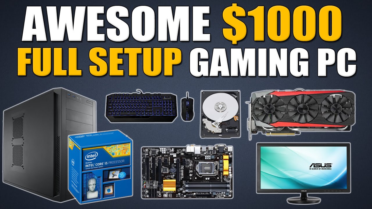 Awesome $1000 Full Setup 1080p Gaming PC (Includes KBM, OS and Monitor!) February 2016
