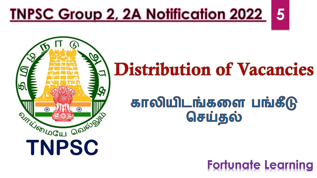 TNPSC Group 2, 2A Notification- 2022 | Distribution of Vacancy|காலியிடங்களை பங்கீடு செய்தல்