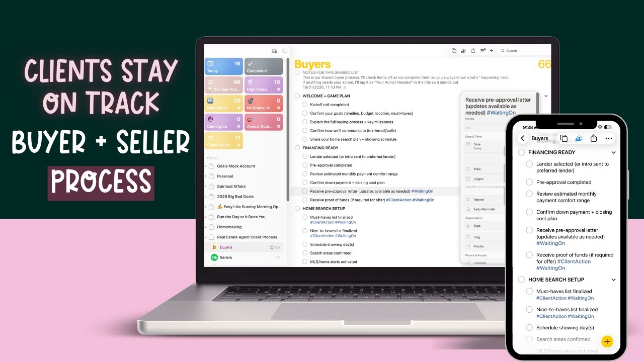 Real Estate Project Management in Apple Reminders (Buyer + Seller Processes) #agent #realestateagent