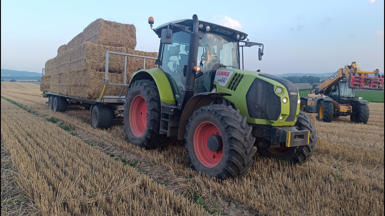 Svážení balíků slámy na brigádě Claas arion 530, 420