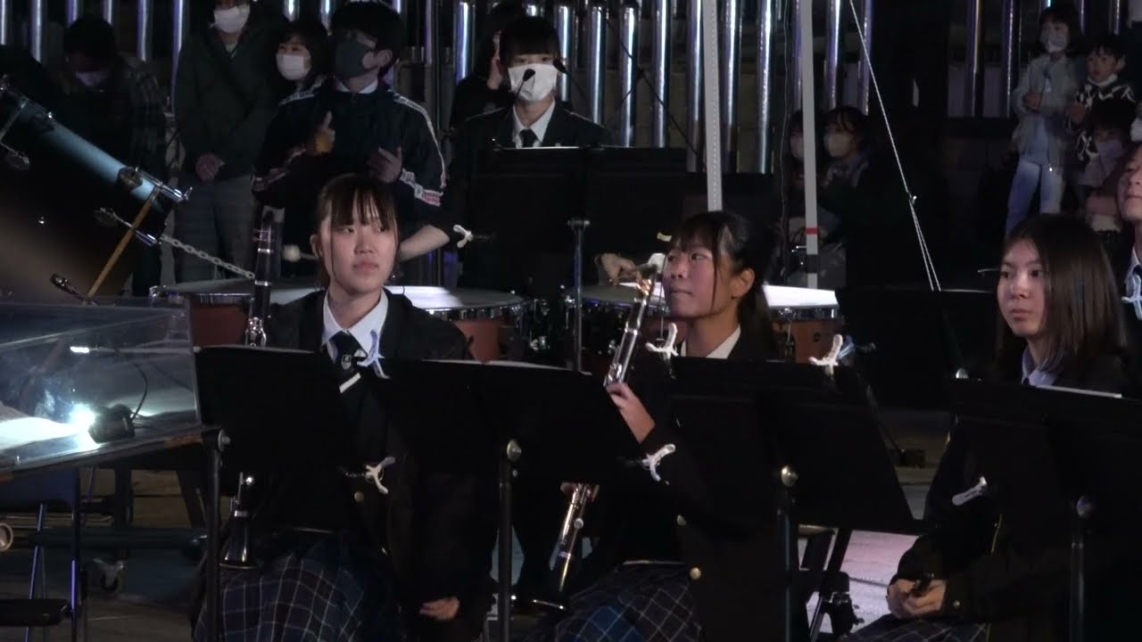 明秀学園日立高等学校吹奏楽部　クリスマスイルミネーション点灯カウントダウンでの演奏