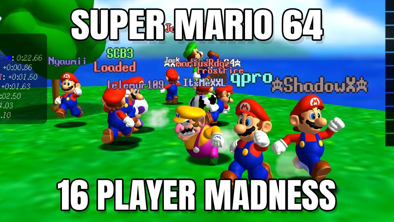SUPER MARIO 64 PC 16 PLAYER CHAOS! 😂 16 Players (PC Port)