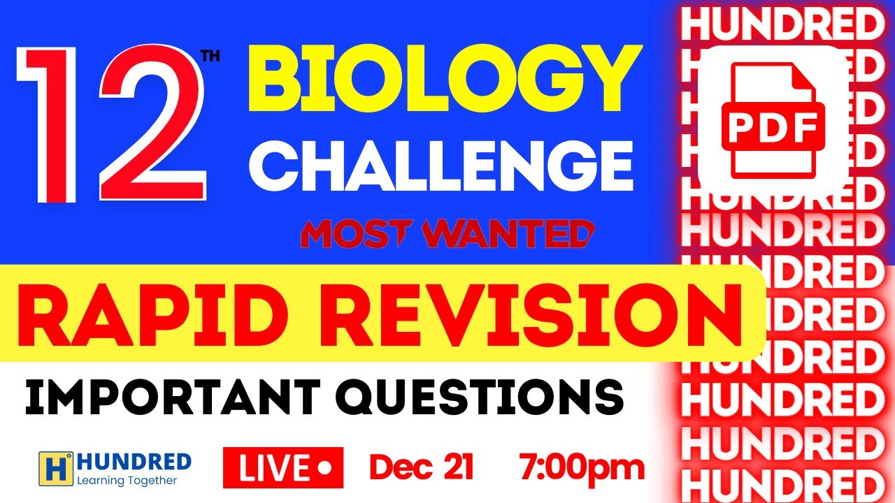 12th Biology Important Questions Half Yearly Question Paper | 12th biology important questions 2024