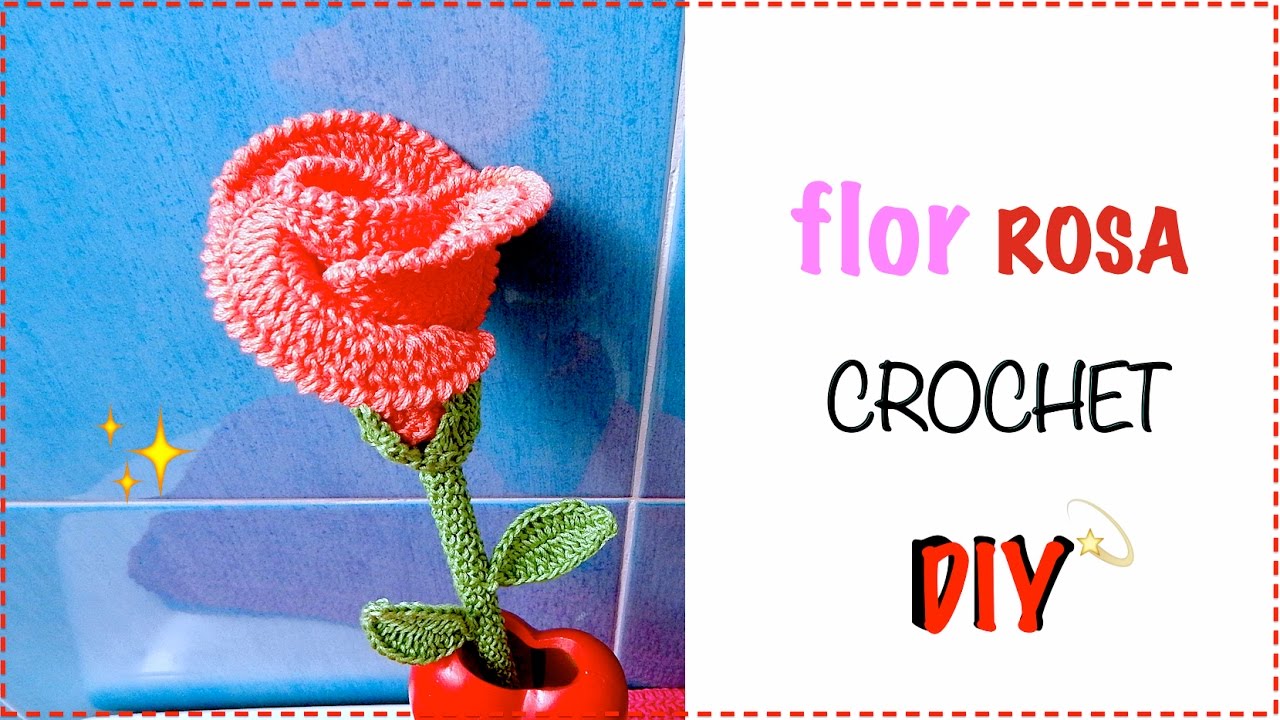 FLOR ROSA BOTÓN TEJIDO GANCHILLO CROCHET ROSE FLOWER EASY DIY