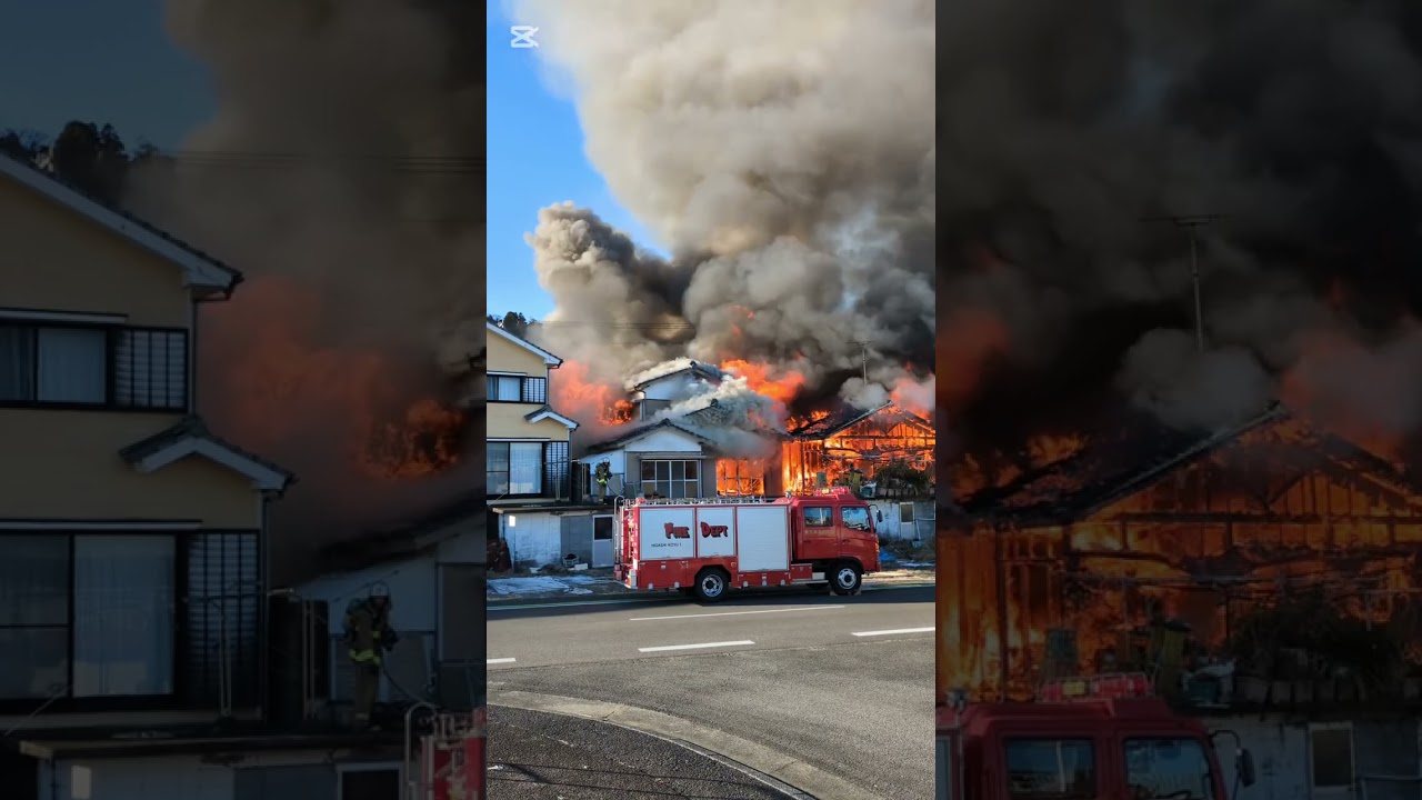 火災発生！川南漁港に釣り来たら偶然　現場のリアル　消防車到着前から