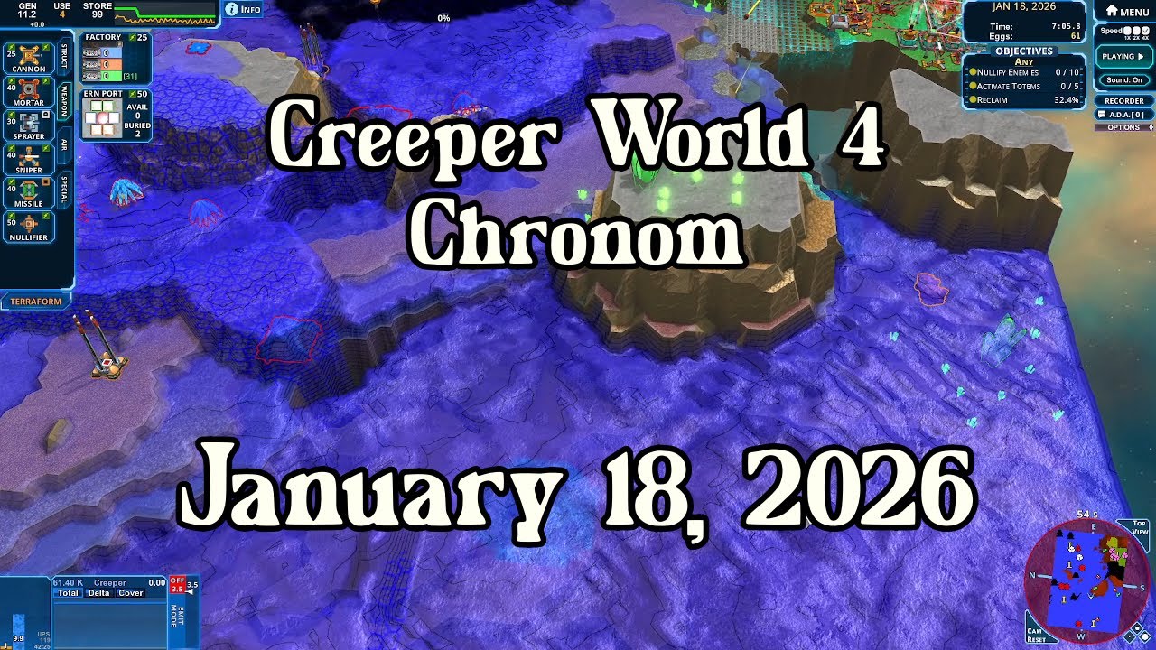 Creeper World 4 Daily Map –  January 18, 2026 | No Commentary