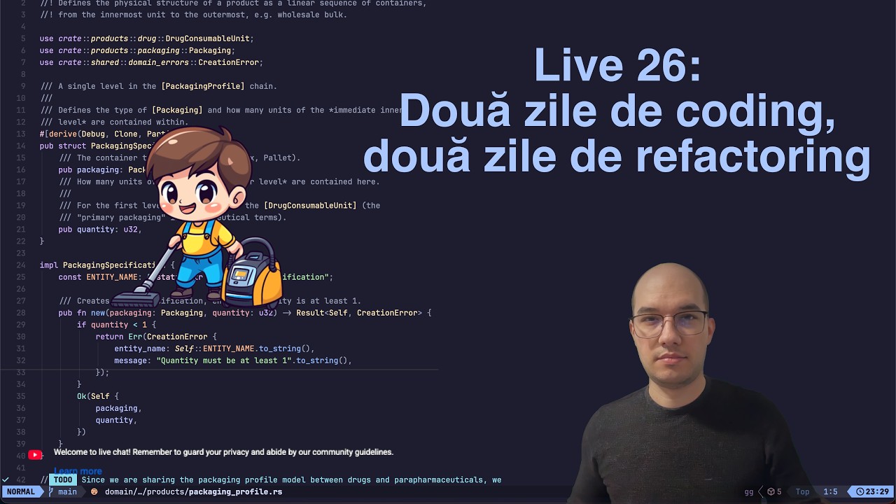 Live 26: Două zile de coding, două zile de refactoring