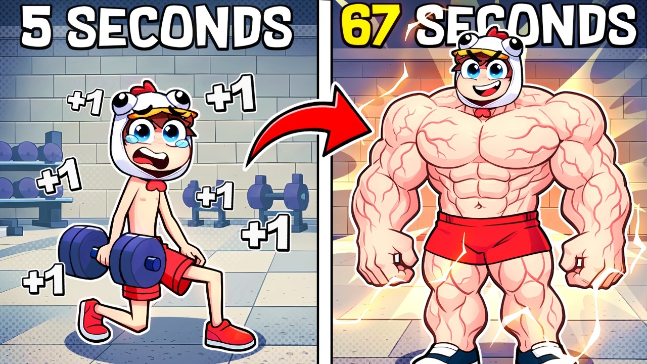 Chaque seconde +1 MUSCLE pour ÊTRE le plus FORT...
