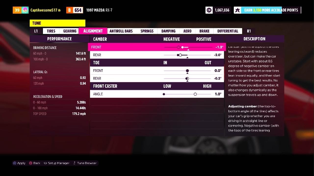 Tuning Alignment in Forza Horizon 5