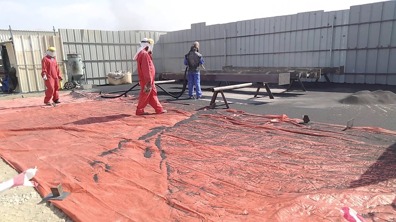 Sand blasting for Column and Beam || steel structural works || Abrasive Copper Slag Material