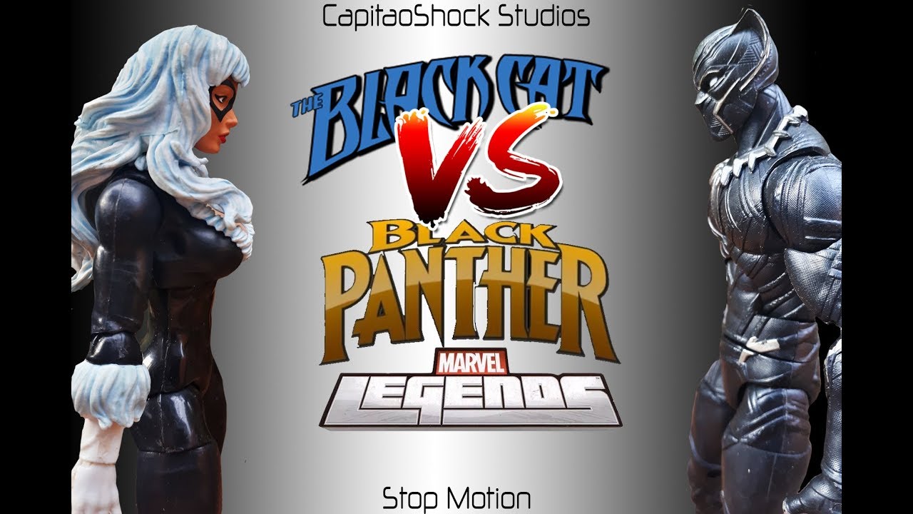 STOP MOTION Black Panther VS Black Cat Marvel Legends