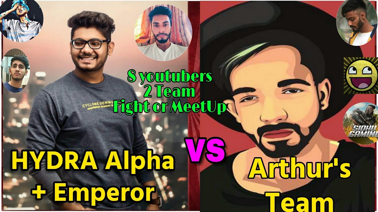 HYDRA Alpha + Emperor vs [Bi] Arthur's team in same match; Fight or meetup? 8 YouTubers, 2 teams ;