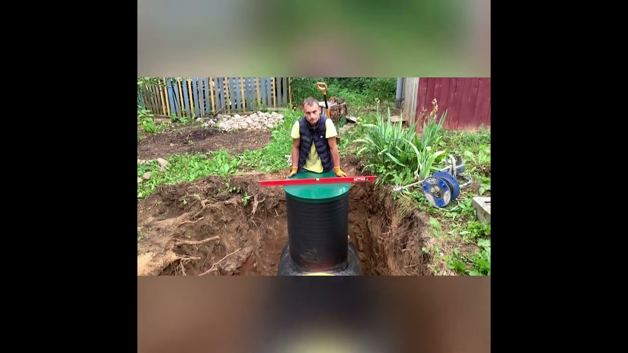Монтаж накопительной ёмкости на 2 куба