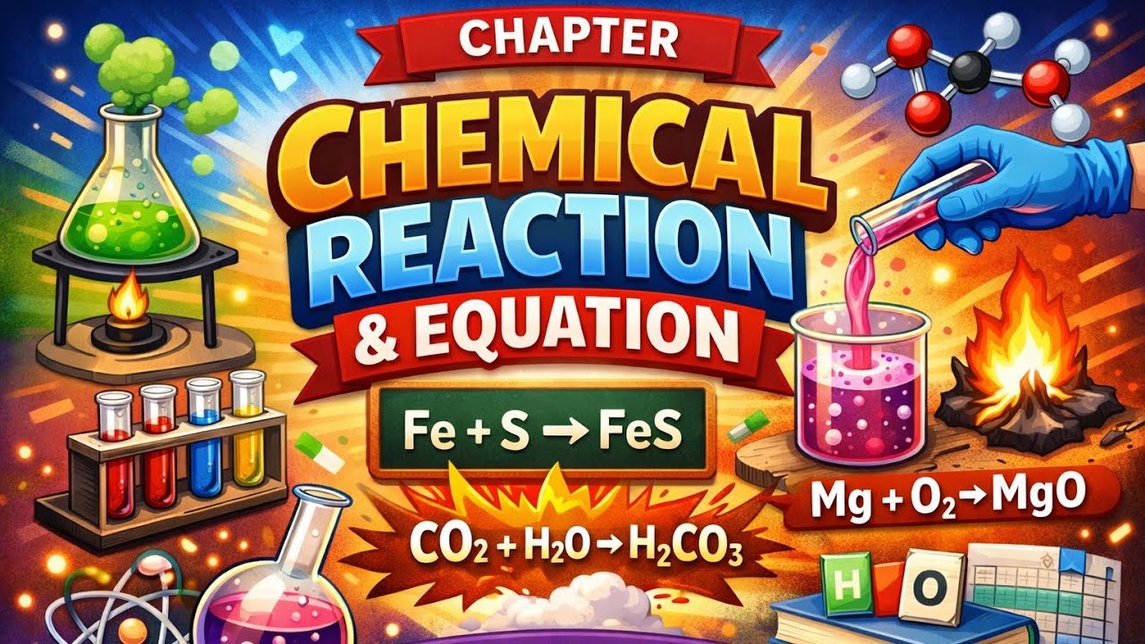 Chapter Chemical Reactions And Equations in one shot by Self study    notes will be attached later