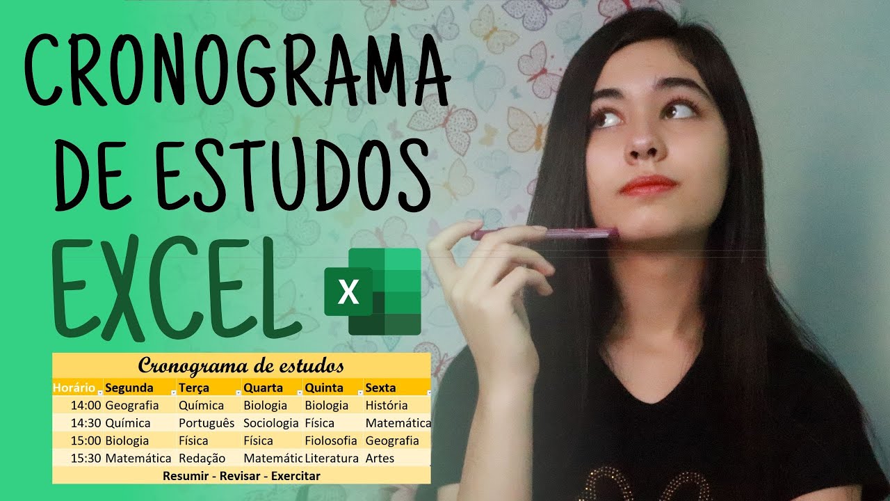 Como fazer CRONOGRAMA de ESTUDOS no Excel | Marina Blanc