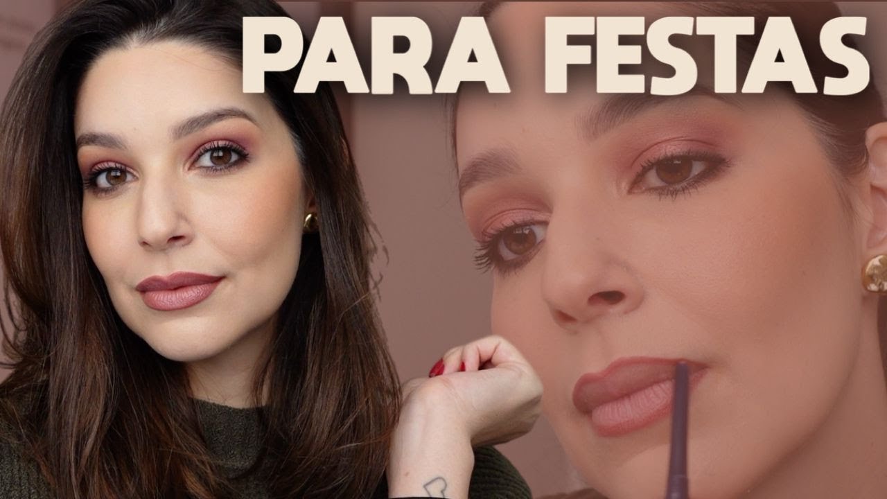 INICIANTES: AUTOMAQUIAGEM FESTIVA passo a passo | Laura Kuczynski