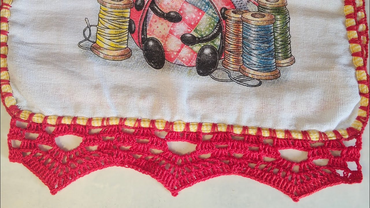 BICO DE CROCHÊ PARA PANO DE PRATO INICIANTE TAMBÉM CONSEGUEM.