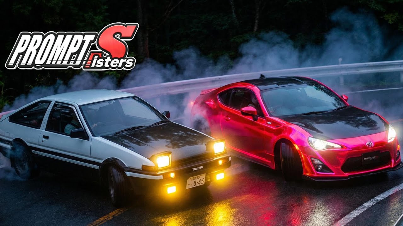 【頭文字D vs MFゴースト】新旧86ドリフト対決！ユーロビート全開 / AI実写化 / AE86 vs ZN6 / ハチロク / イニシャルD / 完全版