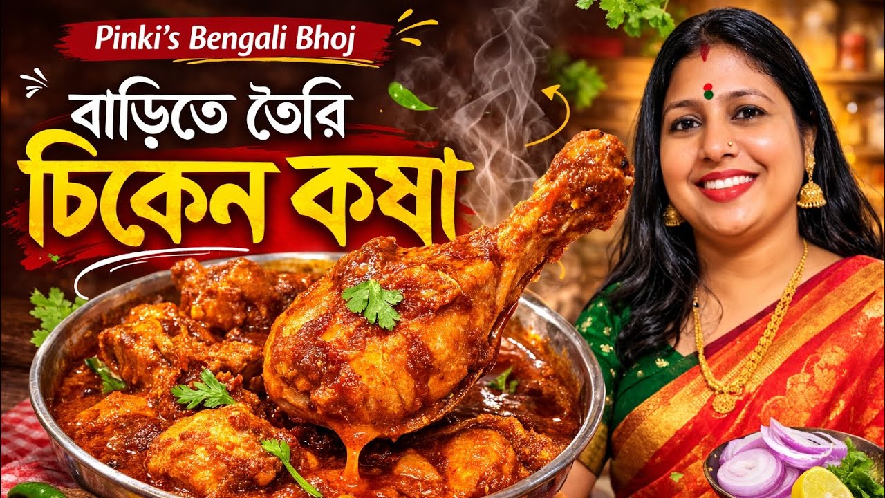 একবার বানালে বারবার খেতে মন চাইবে! চিকেন কষা রেসিপি | Bengali Chicken