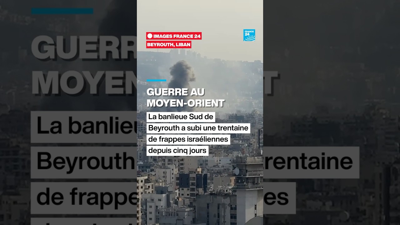 Liban : la banlieue Sud de Beyrouth subit une trentaine de frappes isra&eacute;liennes &bull; FRANCE 24