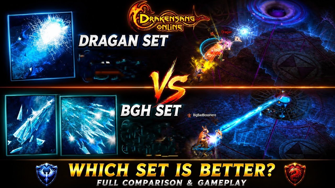 COMPARISON  OF THE 2 MYTHIC SETS - DRAGAN VS BGH SET!! SIDE TO SIDE | Drakensang Online