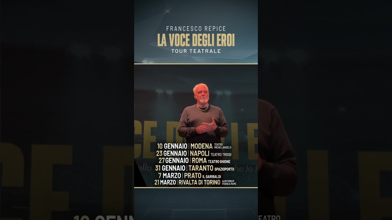 A gennaio 2025 "La Voce degli Eroi" torna a teatro: vi aspettiamo insieme a Francesco Repice