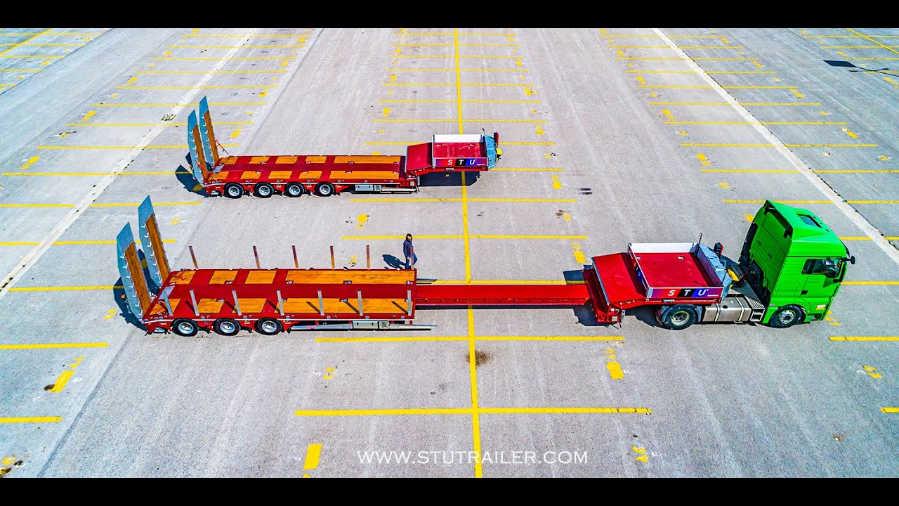 Self Steering 4 Axle Low Loader - Extendable 4 Axle Lowbed - STU Trailers
