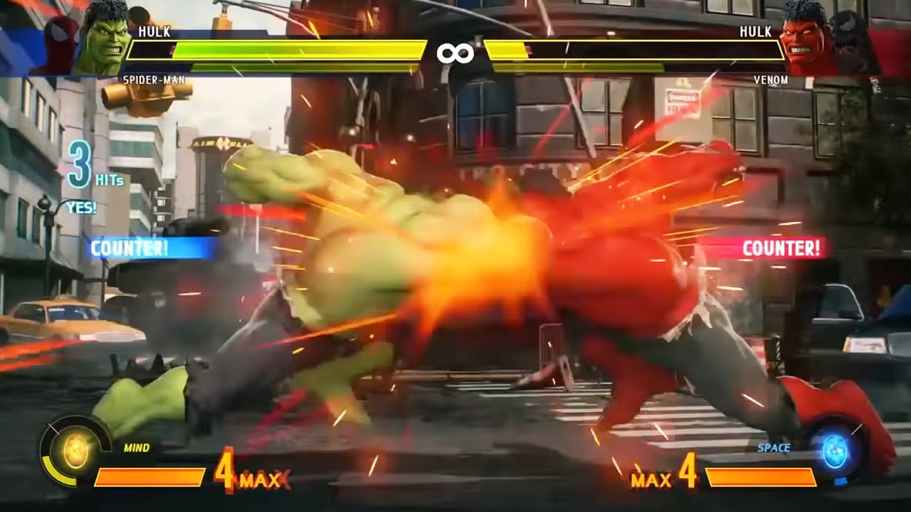 Marvel Vs Capcom Infinite: Spider-Man and Hulk Vs Venom and Red Hulk