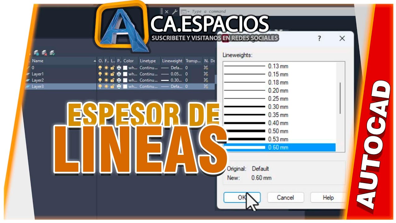 CONFIGURAR ESPESOR DE LINEAS EN AUTOCAD | ACAESPACIOS
