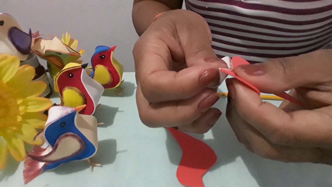 Como fazer passarinho de E.V.A  3D...