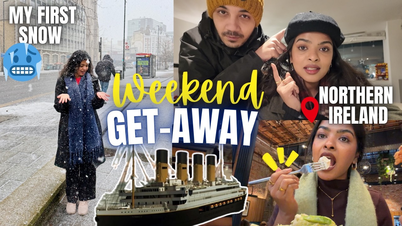 Weekend GET-AWAY with HIM to NORTHERN IRELAND | my first SNOW FALL ❄️, Titanic museum, Vintage BARS